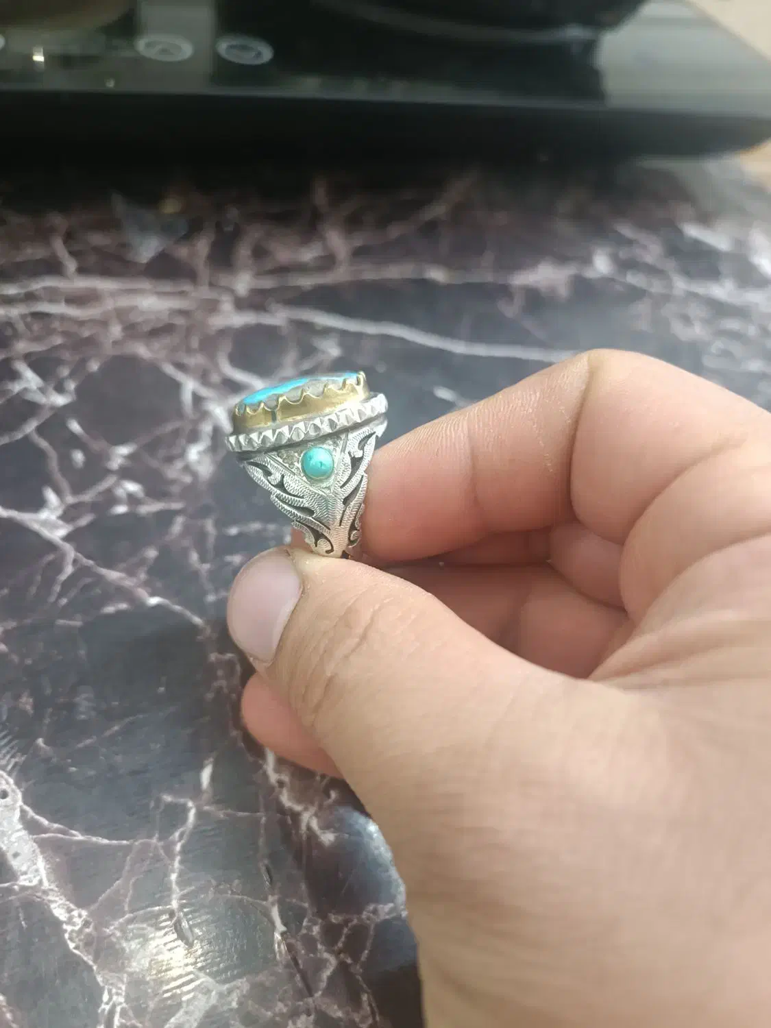 انگشتر فیروزه نیشابور دستساز|بدلیجات|آبادان, |دیوار