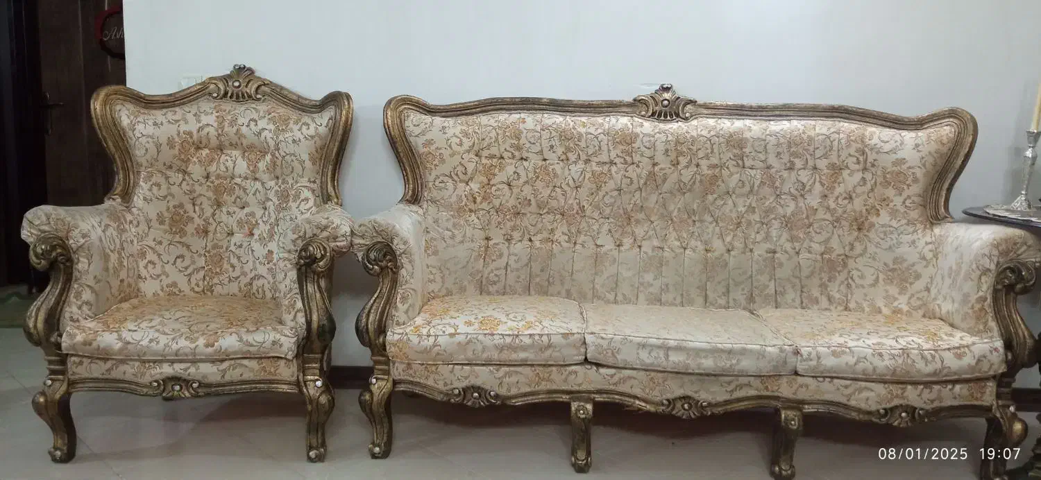 مبلمان ۹نفره سلطنتی|مبلمان خانگی و میز عسلی|خمینیشهر, |دیوار