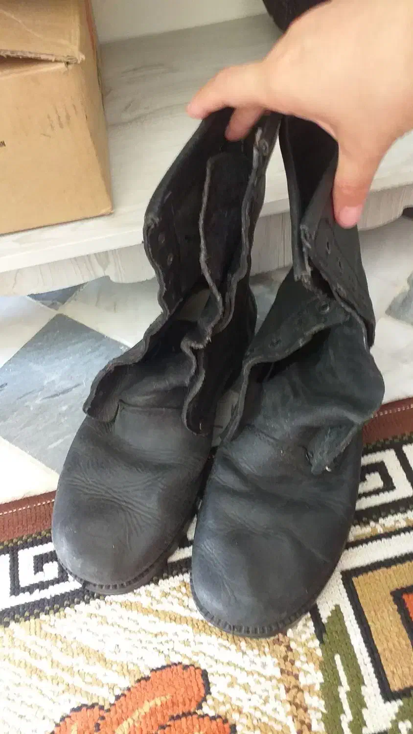 پوتین سربازی کارکرده کاملا سالم|کیف، کفش، کمربند|اهر, |دیوار