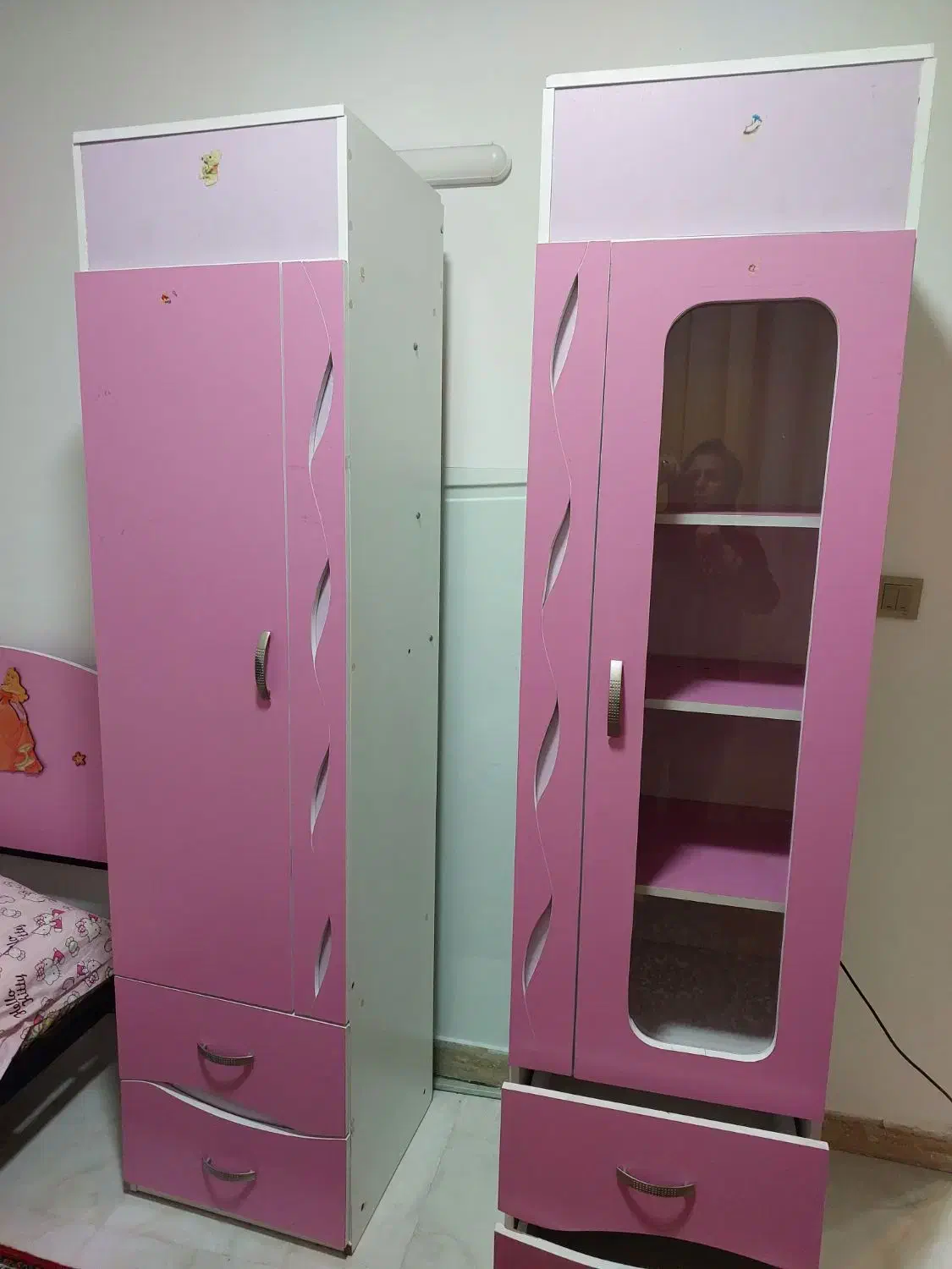 دو عددکمد صورتی دخترانه|جاکفشی، کمد، دراور|رشت, چله خانه|دیوار