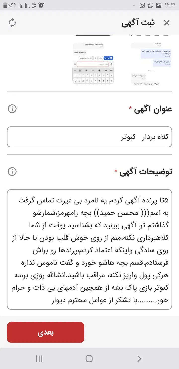 گمشده کبوتر رنگی|حیوانات|رامهرمز, |دیوار