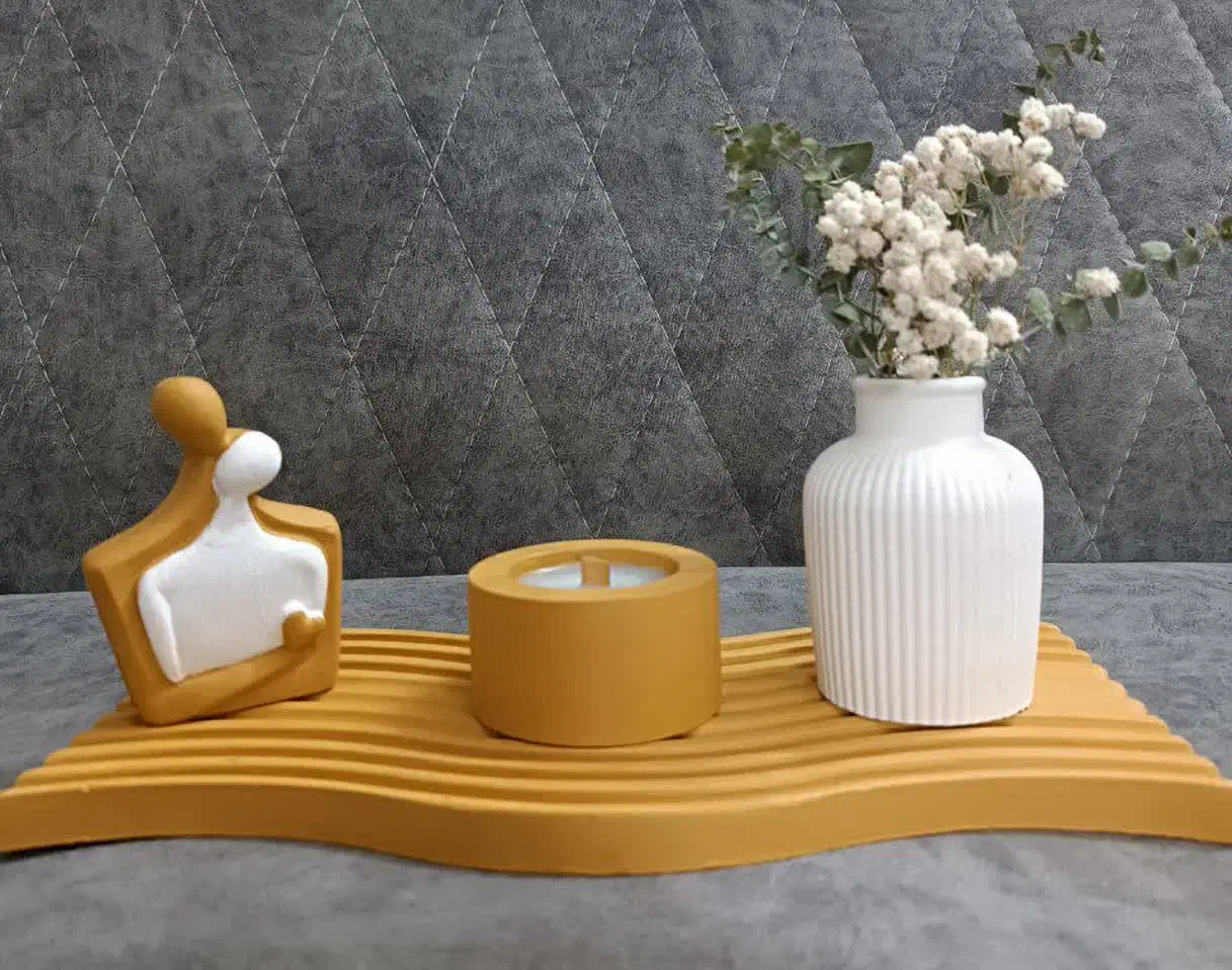 ست دکوری مجسمه و گلدون و جا شمعی|مجسمه، تندیس، ماکت|آمل, |دیوار