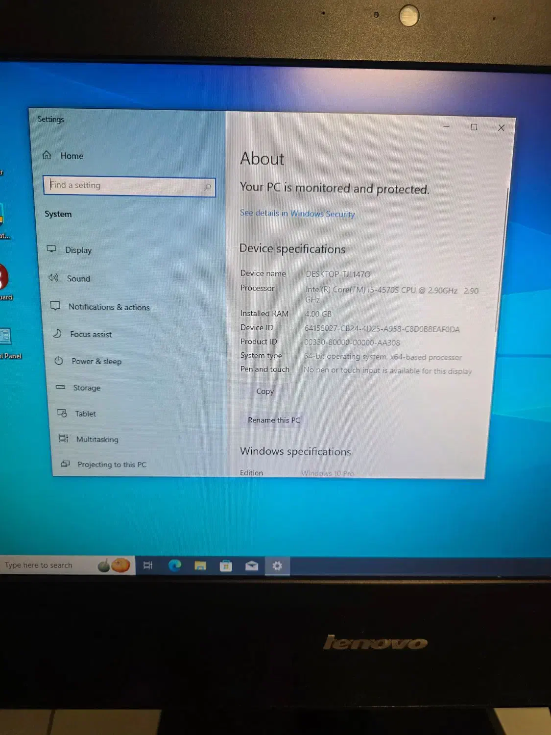 All In One Lenovo 10BB|رایانه رومیزی|اصفهان, ملک‌شهر|دیوار