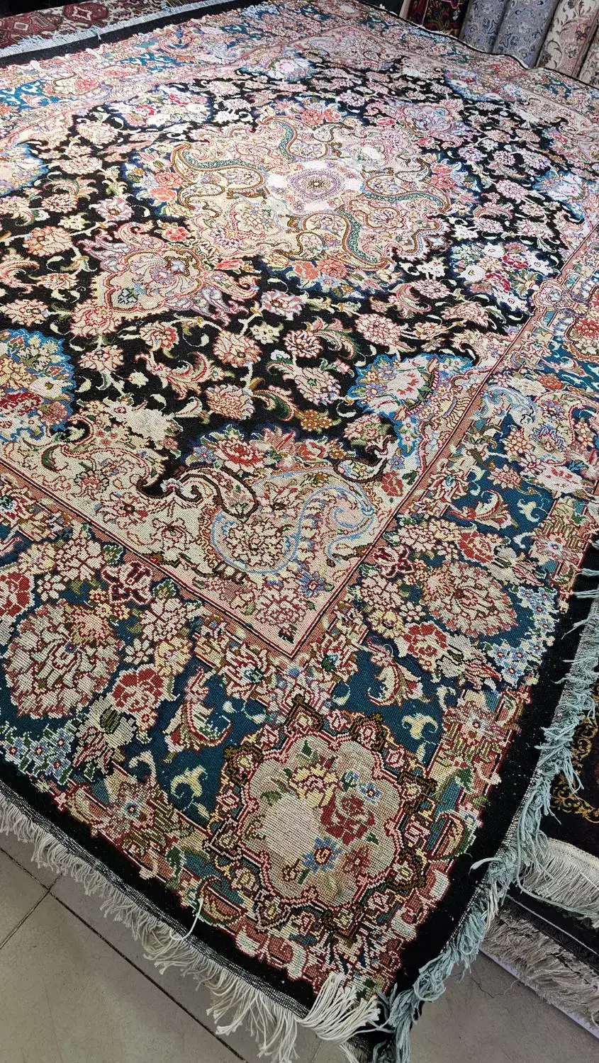 فرش دستباف خطیبی دو متن فیروزه ای|فرش|تبریز, |دیوار