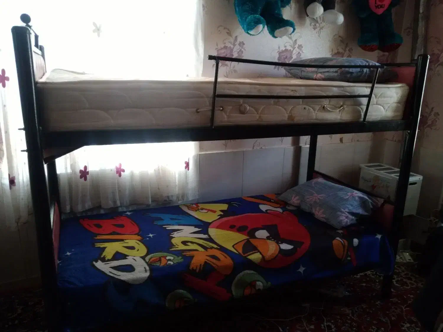 تخت دو طبقه فلزی|تخت و سرویس خواب|شازند, |دیوار