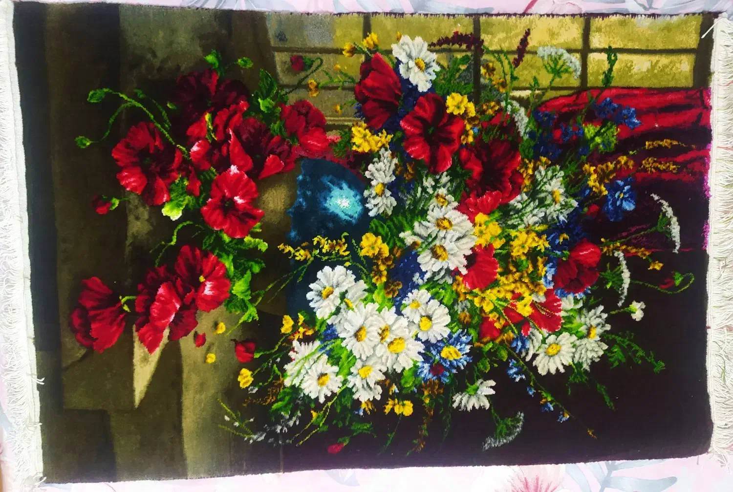 تابلو فرش دستبافت چله ابریشم سایز 52در75|تابلو فرش|محمدشهر, شهرک پیام (مهرالبرز)|دیوار