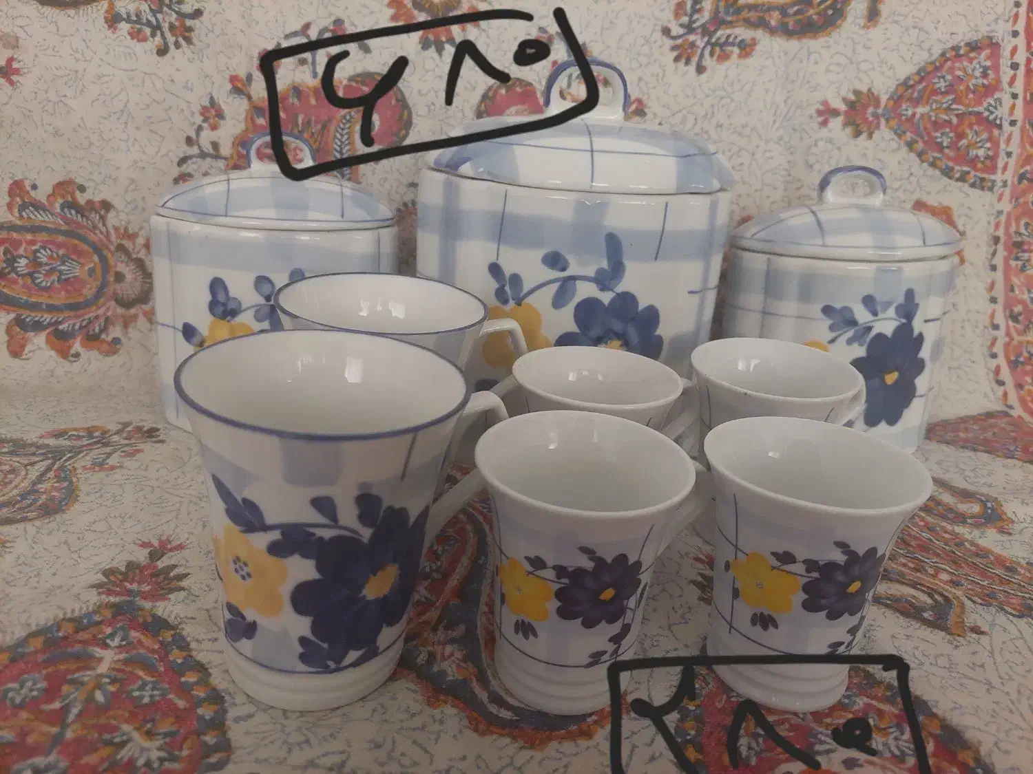 لیلی مجنون و گلپنبه|ظروف سرو و پذیرایی|بیرجند, |دیوار