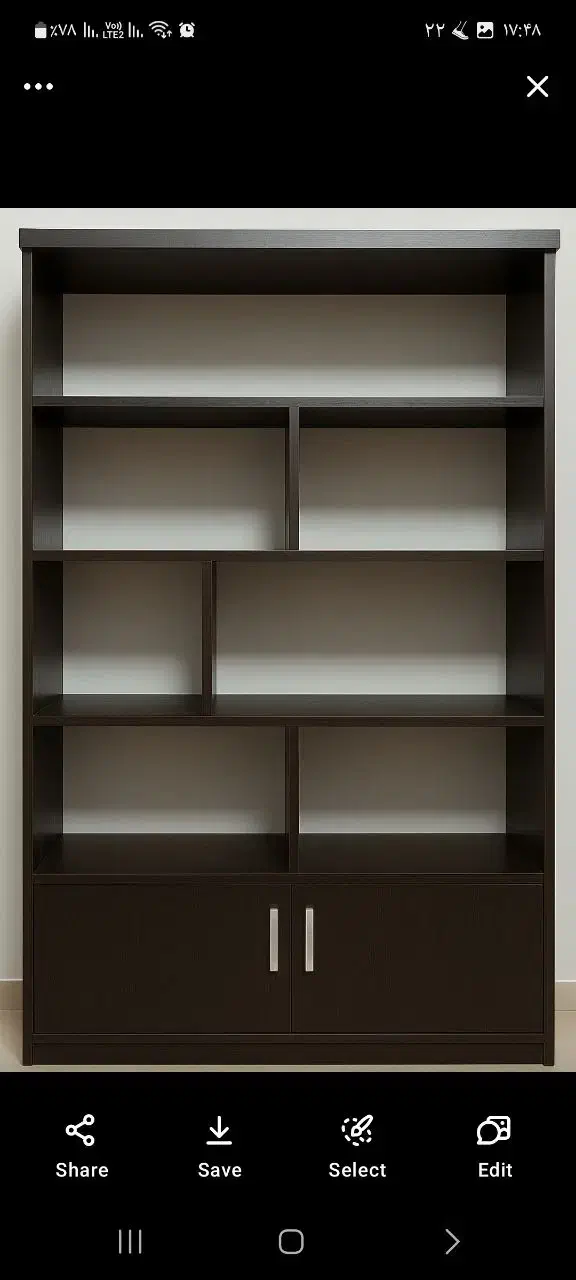 کتابخانه|کتابخانه، شلف، قفسه‌های دیواری|تهران, شهرک فردوس (حسینی)|دیوار