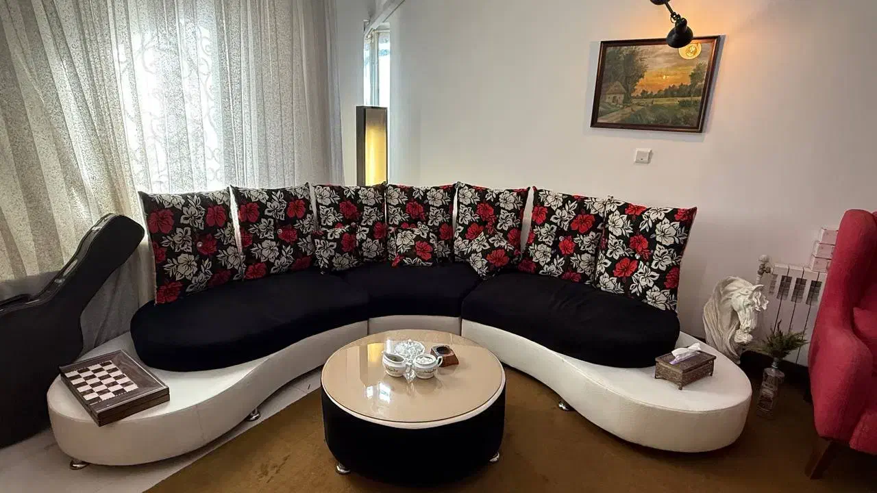 مبل ۶ نفره طرح L هلالی  + میز گرد|مبلمان خانگی و میز عسلی|تهران, ایرانشهر|دیوار