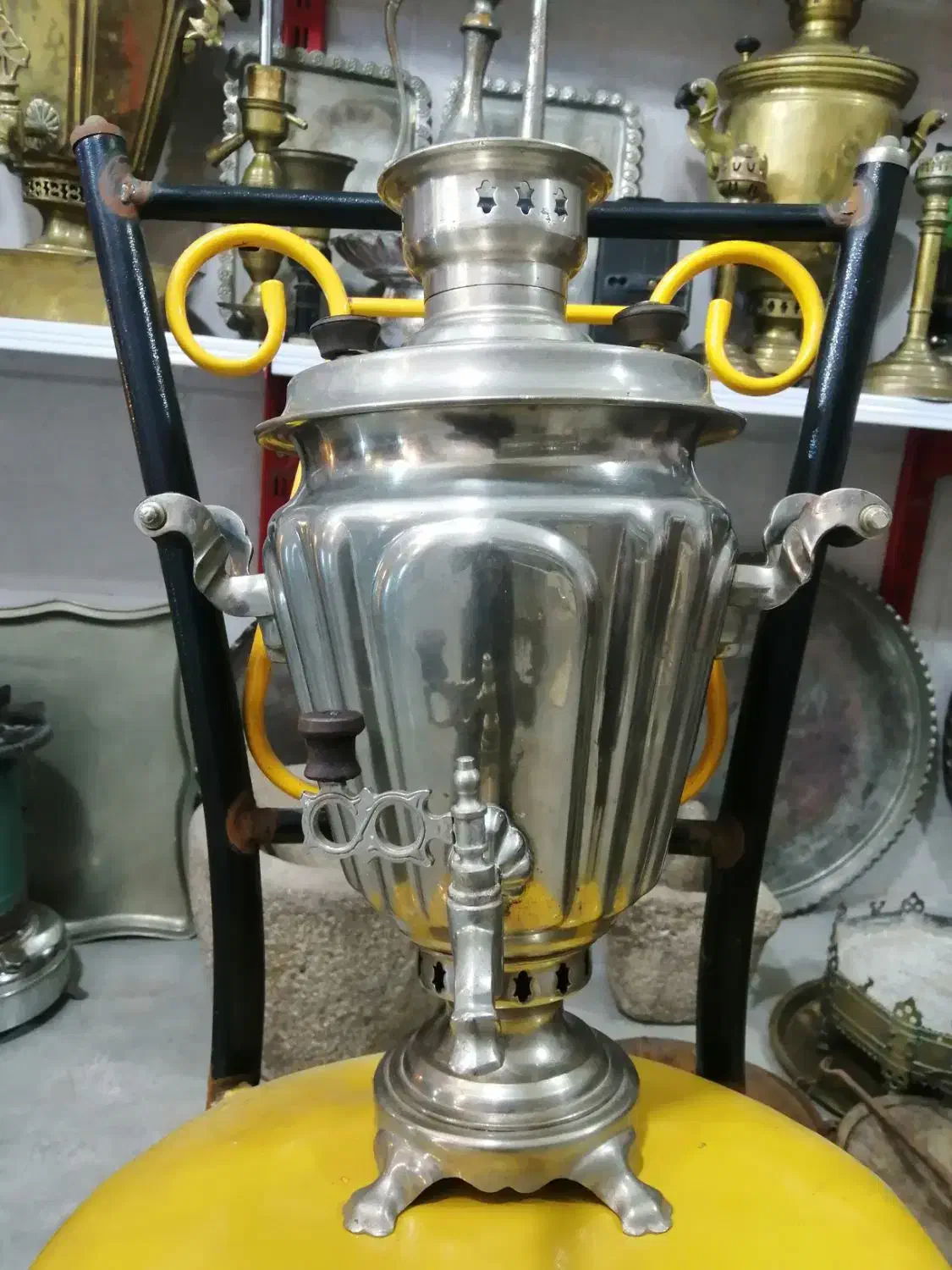 سماور روسی زغالی بکر آب کروم|سماور، چایساز، قهوهساز|نهاوند, |دیوار