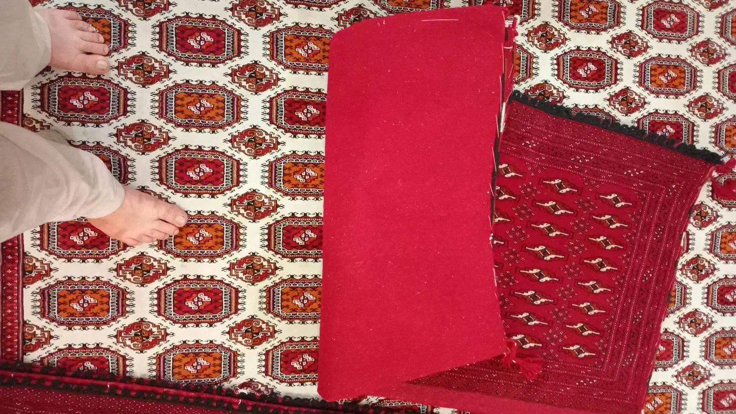 دوجفت پشتی ترکمنی باکیفیت وبانخ بهترین ریز نقش|گلیم، جاجیم، گبه|کلاله, |دیوار