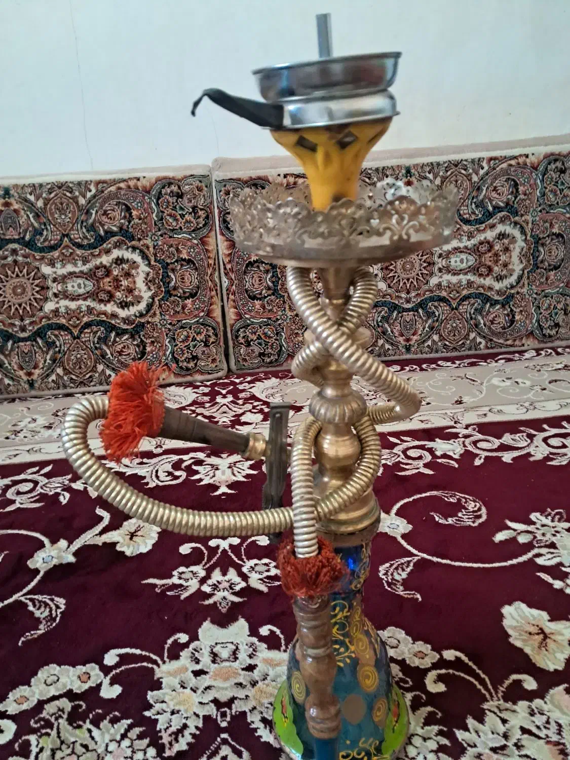 قلیان برنجه قدیمی|کلکسیون اشیاء عتیقه|کرمانشاه, |دیوار