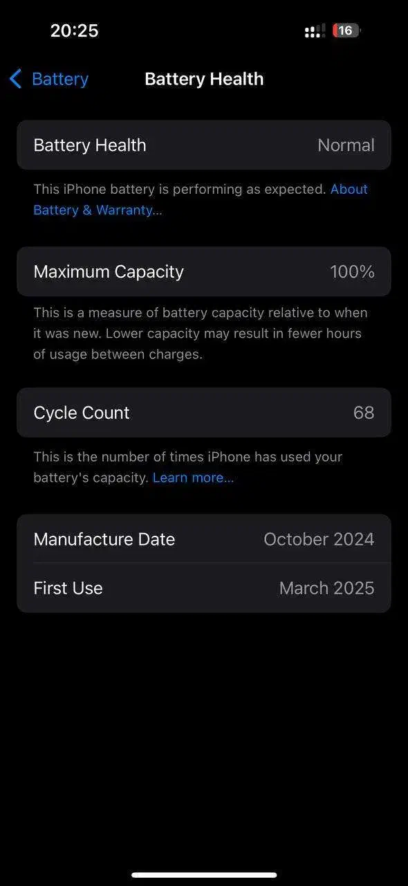 آیفون ۱۶ نرمال ۱۲۸ گیگ Iphone 16 Normal 128 gb Ch|موبایل|فردیس, فردیس|دیوار