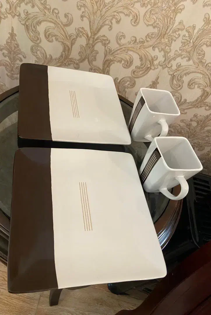 ست دو نفره بشقاب غذاخوری و ماگ همراه|ظروف سرو و پذیرایی|رشت, جانبازان|دیوار