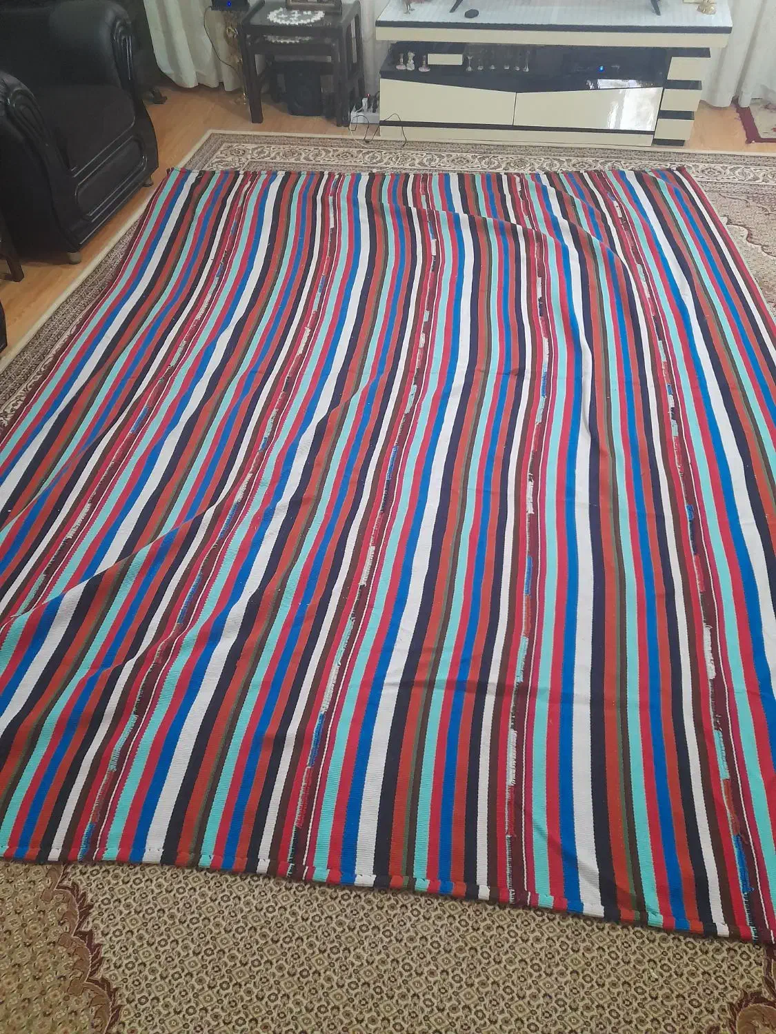 جاجیم دست باف از پشم کاملا سالم ۹متری|گلیم، جاجیم، گبه|اردبیل, |دیوار