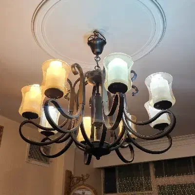 لوستر ۸ و ۵ شعله ست|لوستر و چراغ آویز|تنکابن, |دیوار