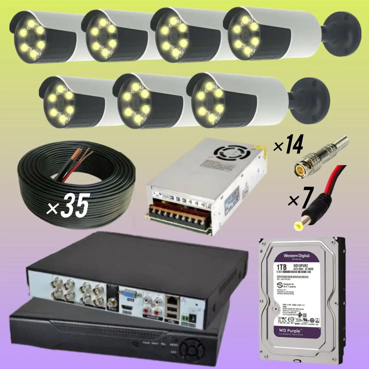 دوربین مداربسته پک 7تایی کف قیمت بازار کیفیت بالا|دوربین مداربسته|بافق, |دیوار