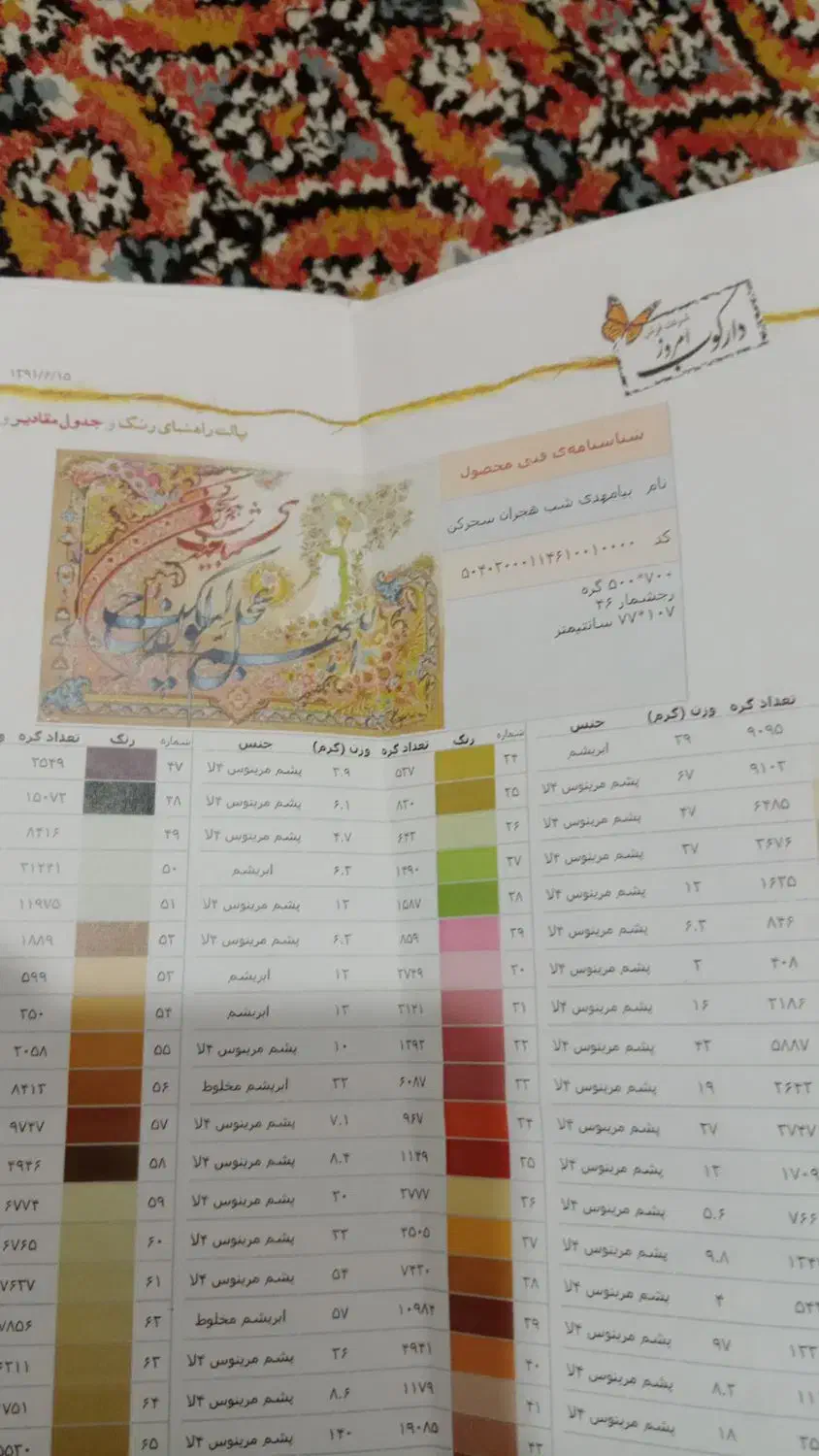 نقش فرش کامپیوتری با دار قالی چله کشی شده|فرش|کرمانشاه, |دیوار