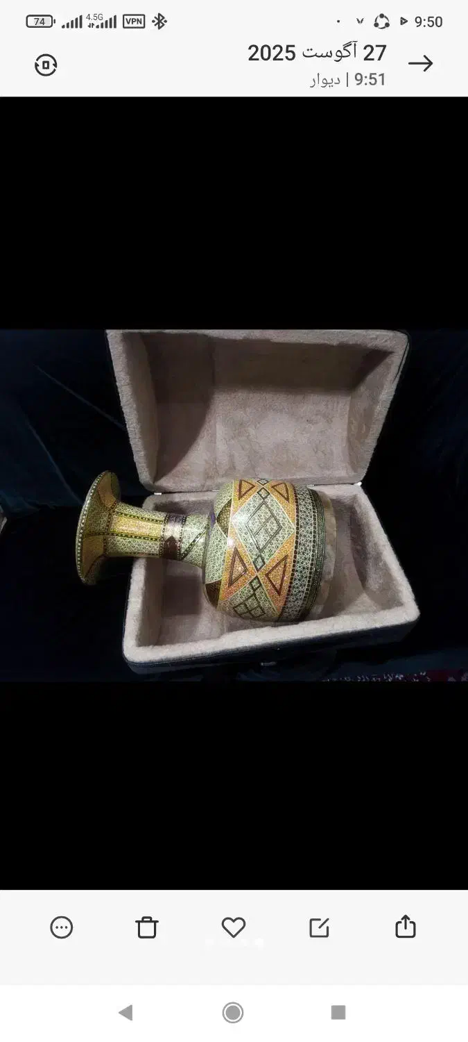 تنبک خاتم کاری برند دومهر شیروانی|سازهای سنتی|مشهد, رسالت|دیوار