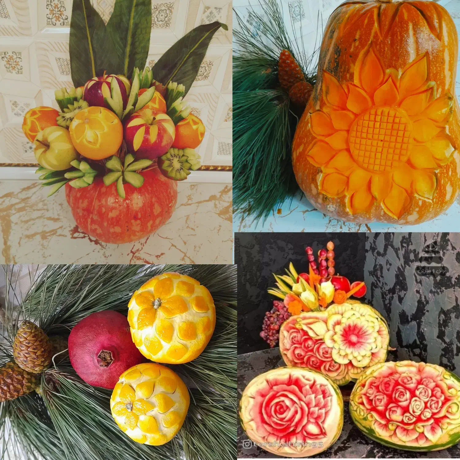 تز یین هندوانه ومیوه ارایی شب یلدا|خوردنی و آشامیدنی|آذرشهر, |دیوار