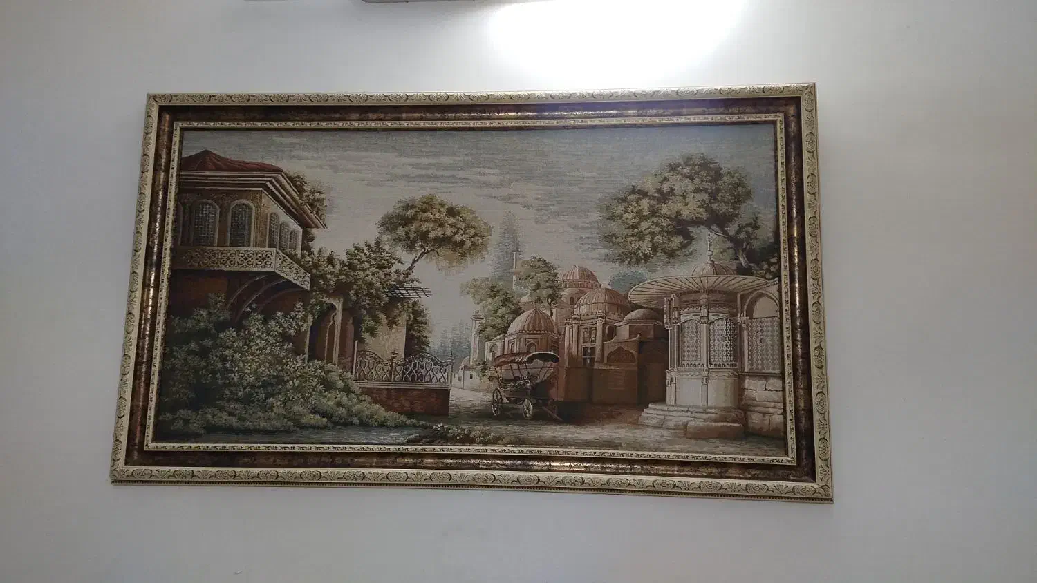 تابلو ترمه با قاب چوبی|تابلو فرش|سبزوار, گلشن|دیوار