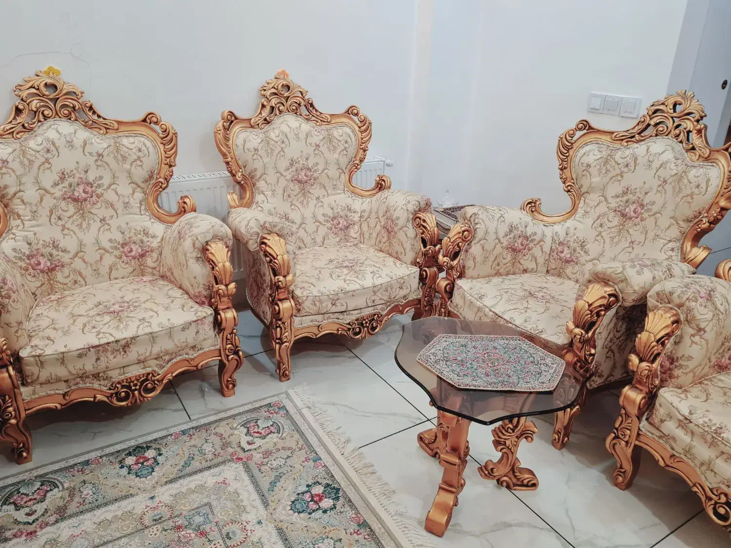 مبلمان سلطنتی ۹ نفره|مبلمان خانگی و میز عسلی|سهند, |دیوار