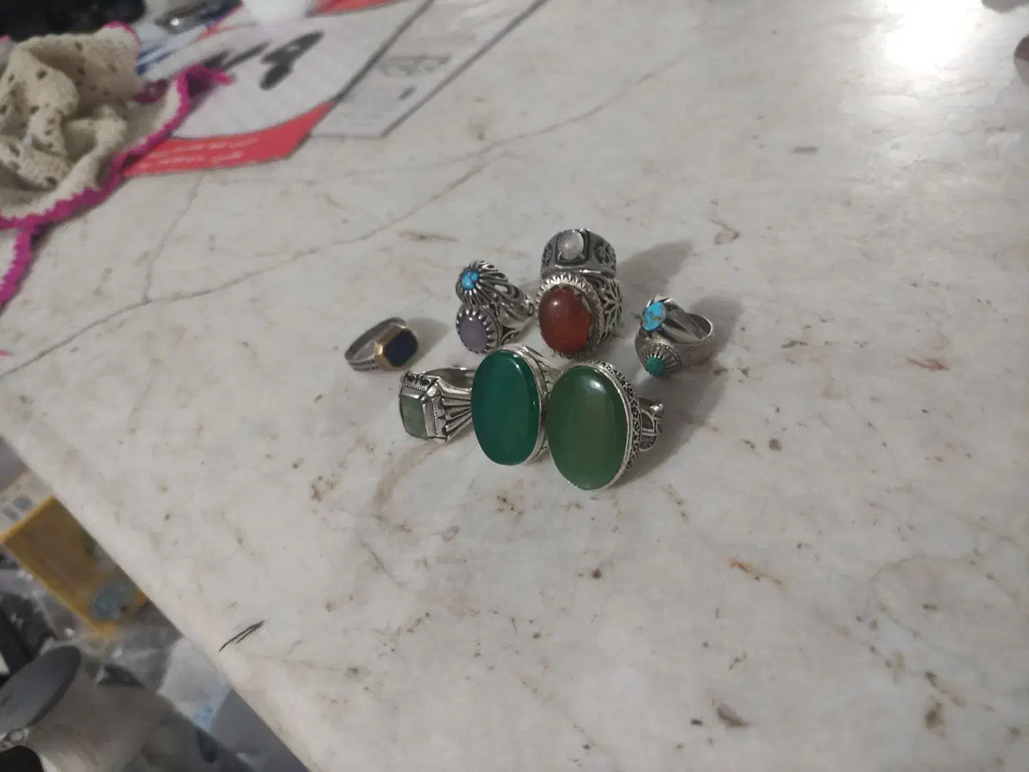 انگشترهای رکاب دست سازمهردارزمردفیروزه عقیق یمن|جواهرات|قم, باسکول|دیوار