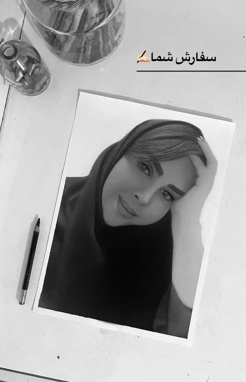 هدیه طراحی چهره|تابلو، نقاشی، عکس|اهواز, نادری|دیوار