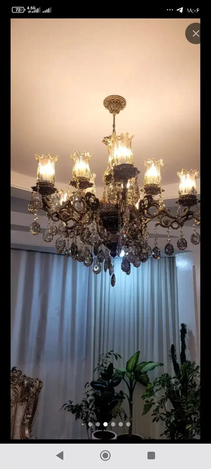 لوستر ۲عدد پنج شاخه ی دوبل در حد نو|لوستر و چراغ آویز|مشهد, بهاران|دیوار