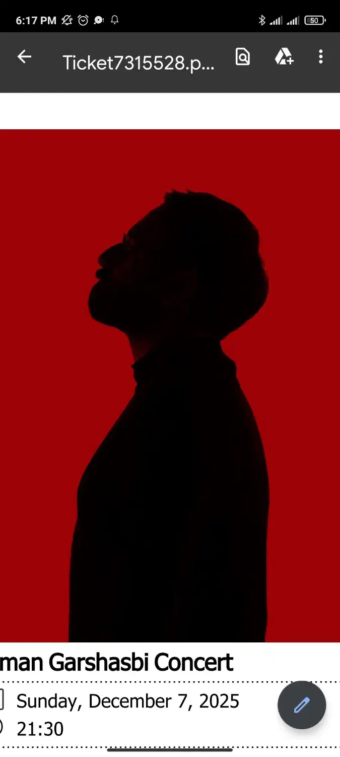 کنسرت آرمان گرشاسبی ردیف 1 صندلی ۳۷|بلیت کنسرت|تبریز, |دیوار