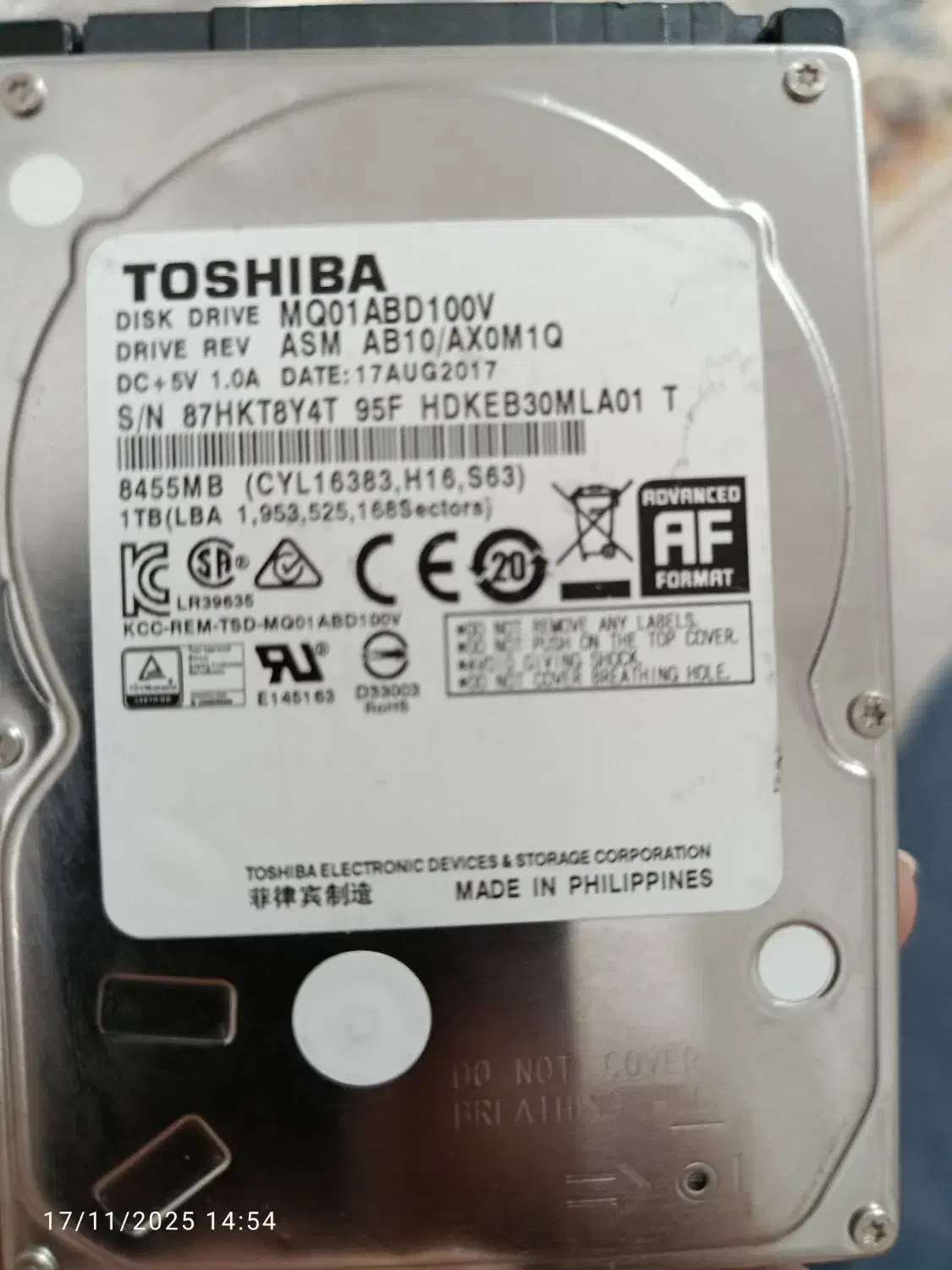 هارد اینترنال لپ تاپی ۱ ترا|قطعات و لوازم جانبی رایانه|ارومیه, |دیوار