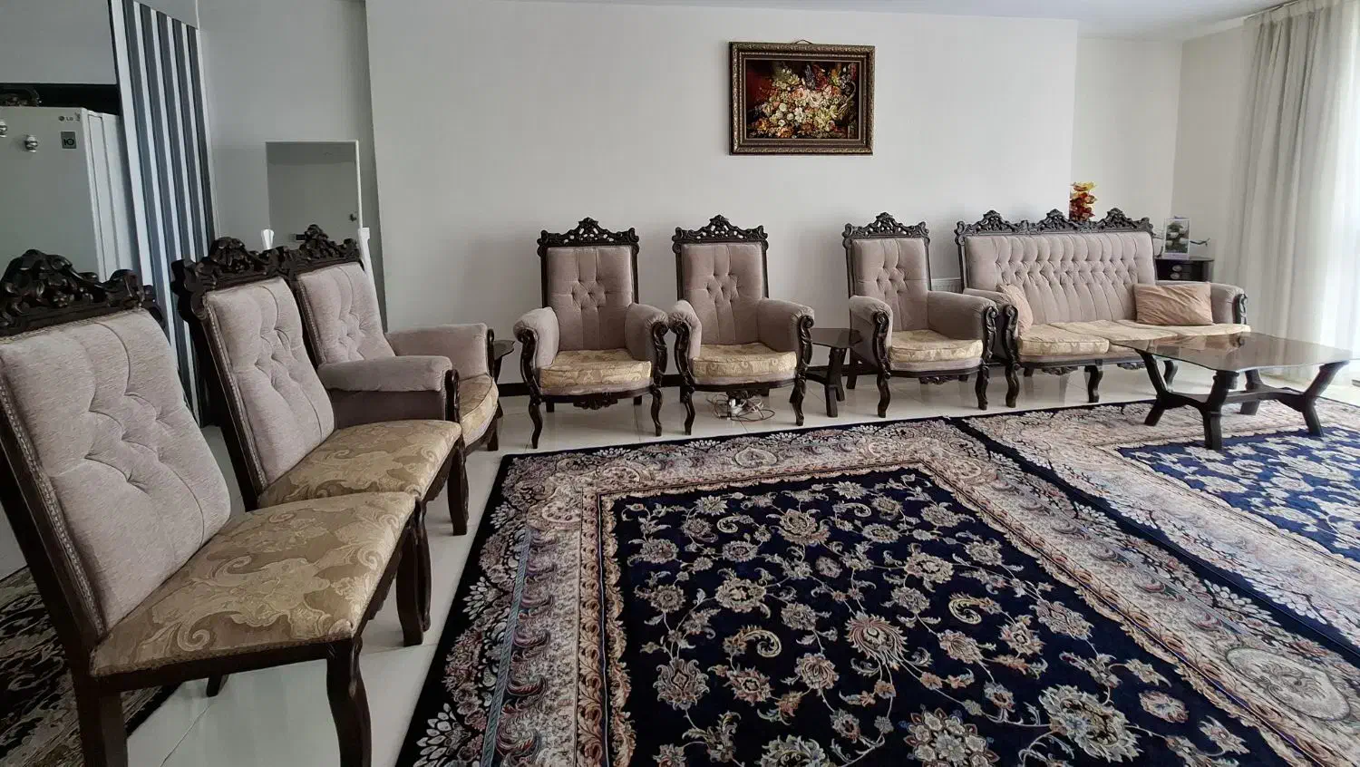 مبل سلطنتی ۹ نفره|مبلمان خانگی و میز عسلی|گرمدره, |دیوار