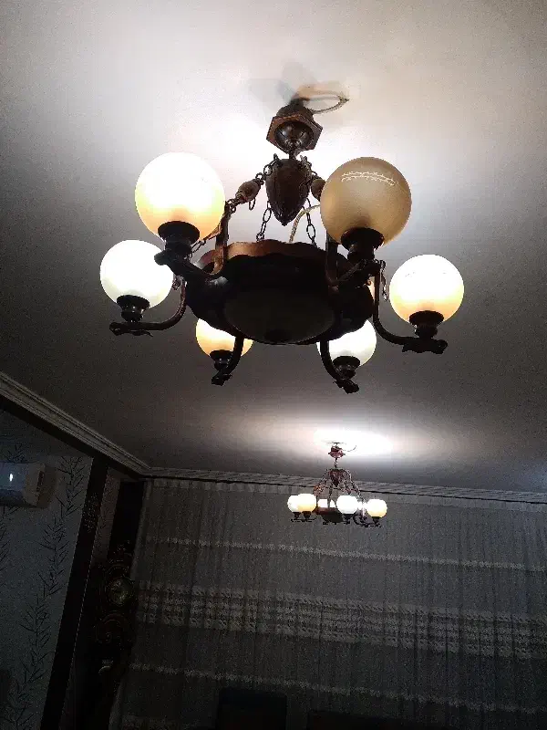 لوستر  سقفی چوبی فلزی|لوستر و چراغ آویز|بندرعباس, |دیوار