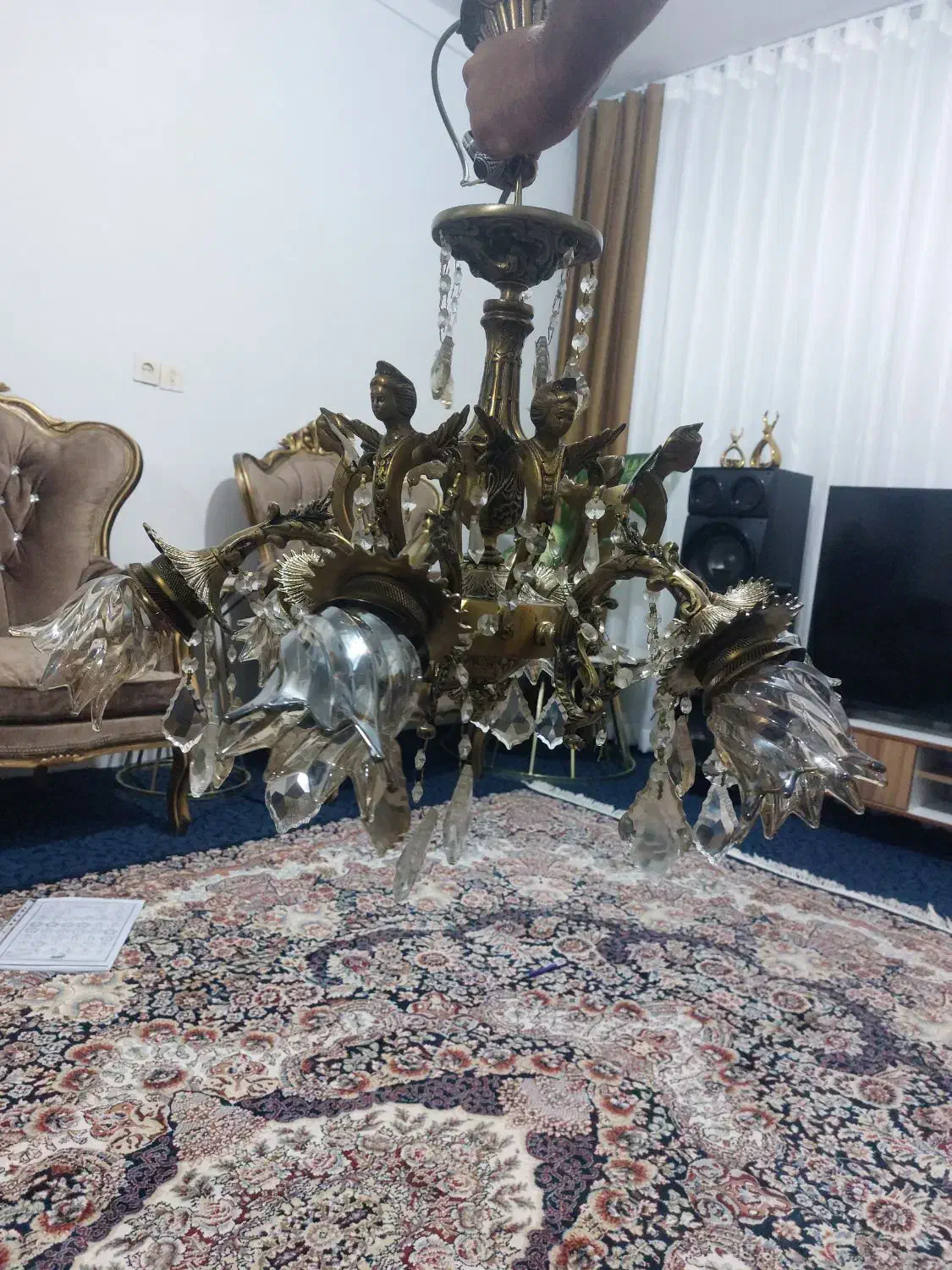 لوستر ۶ شاخه فرشته|لوستر و چراغ آویز|قزوین, |دیوار