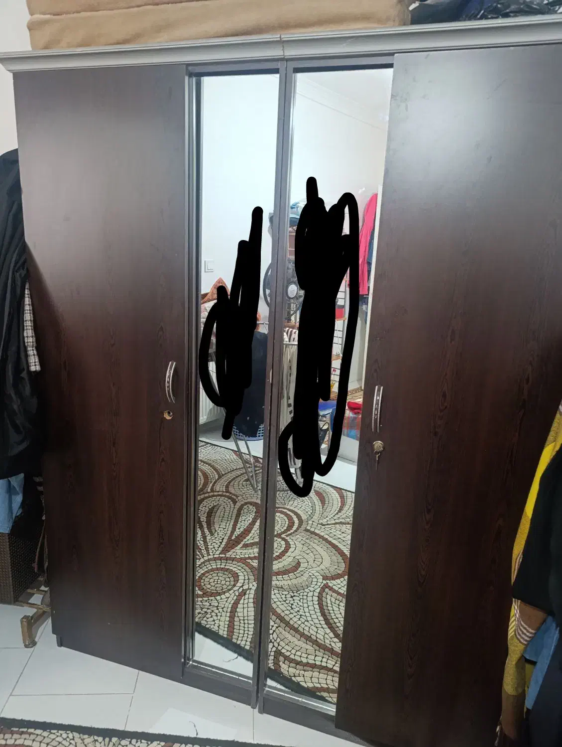 کمد دو تیکه بزرگ و جادار سالم|جاکفشی، کمد، دراور|ارومیه, |دیوار