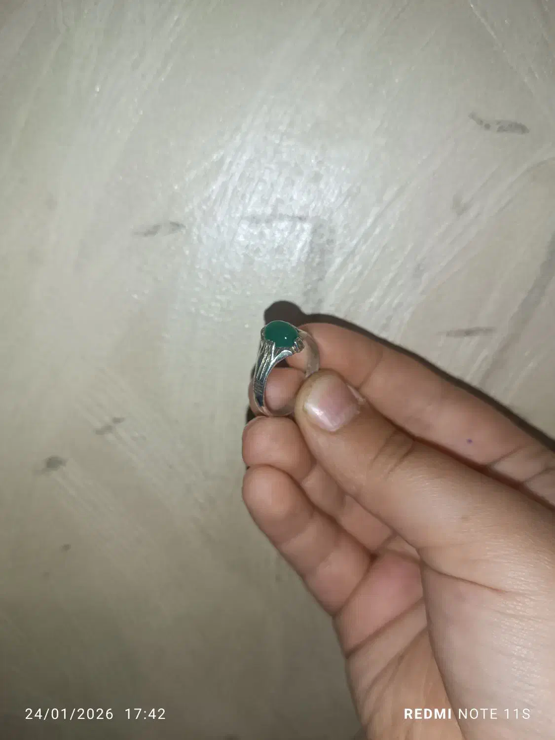 انگشتر  نقره ی کهنه عقیق سبز ۹۵۰ عیار|جواهرات|تهران, باشگاه نفت|دیوار