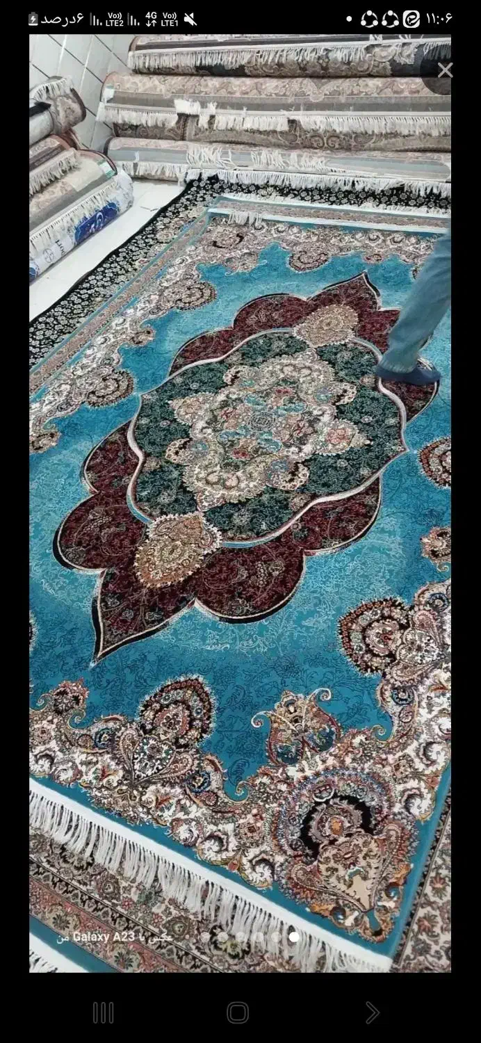 قالی آبی رنگ|فرش|کارون, |دیوار