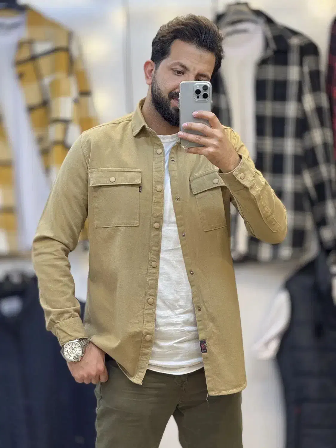 پیراهن کتان دو جیب گرم بالا( گالری سجاد )|لباس|تبریز, |دیوار