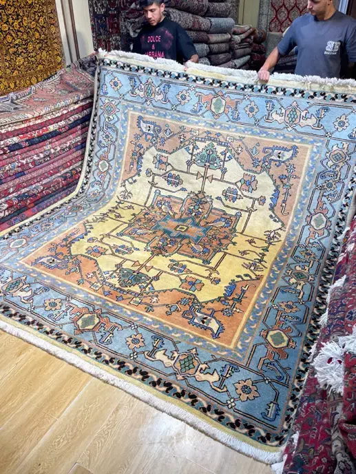 فرش مربع تمام رنگ گیاهی مدرن اردبیل|فرش|تهران, سلسبیل شمالی|دیوار