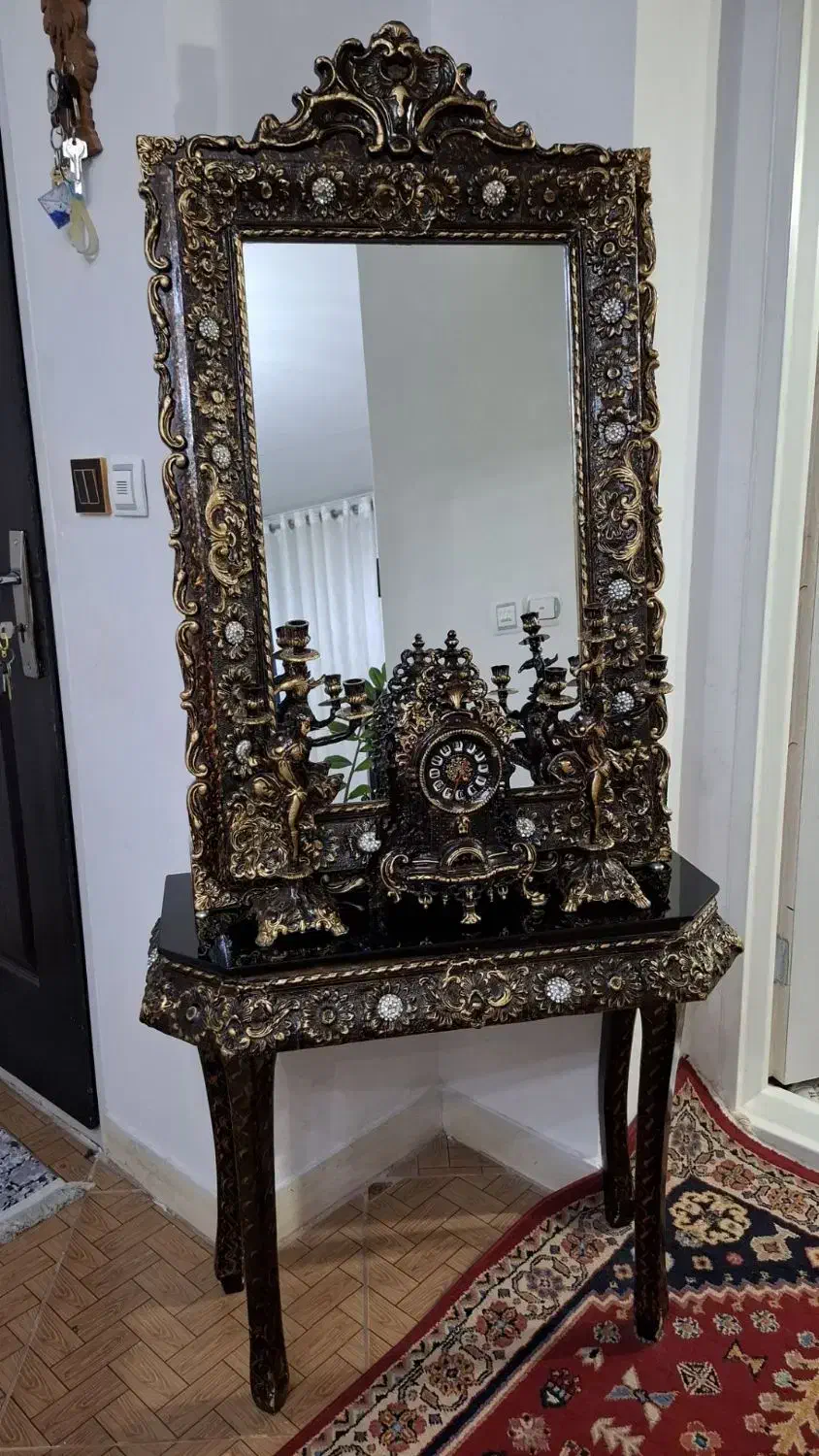 آینه شمعدان|آینه|قزوین, |دیوار