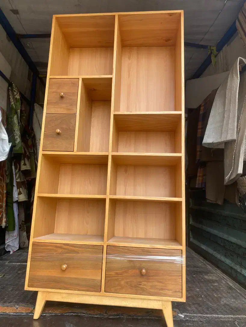 کمد کتاب و دکور کشو دار چوب|کتابخانه، شلف، قفسه‌های دیواری|شیراز, سفیرشمالی|دیوار