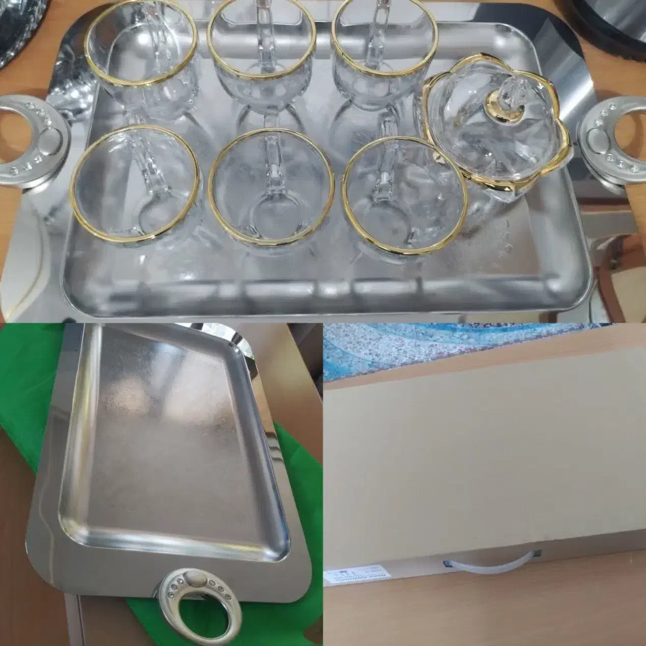 سینی استیل پذیرایی سایزبزرگ|ظروف سرو و پذیرایی|فریدونشهر, |دیوار