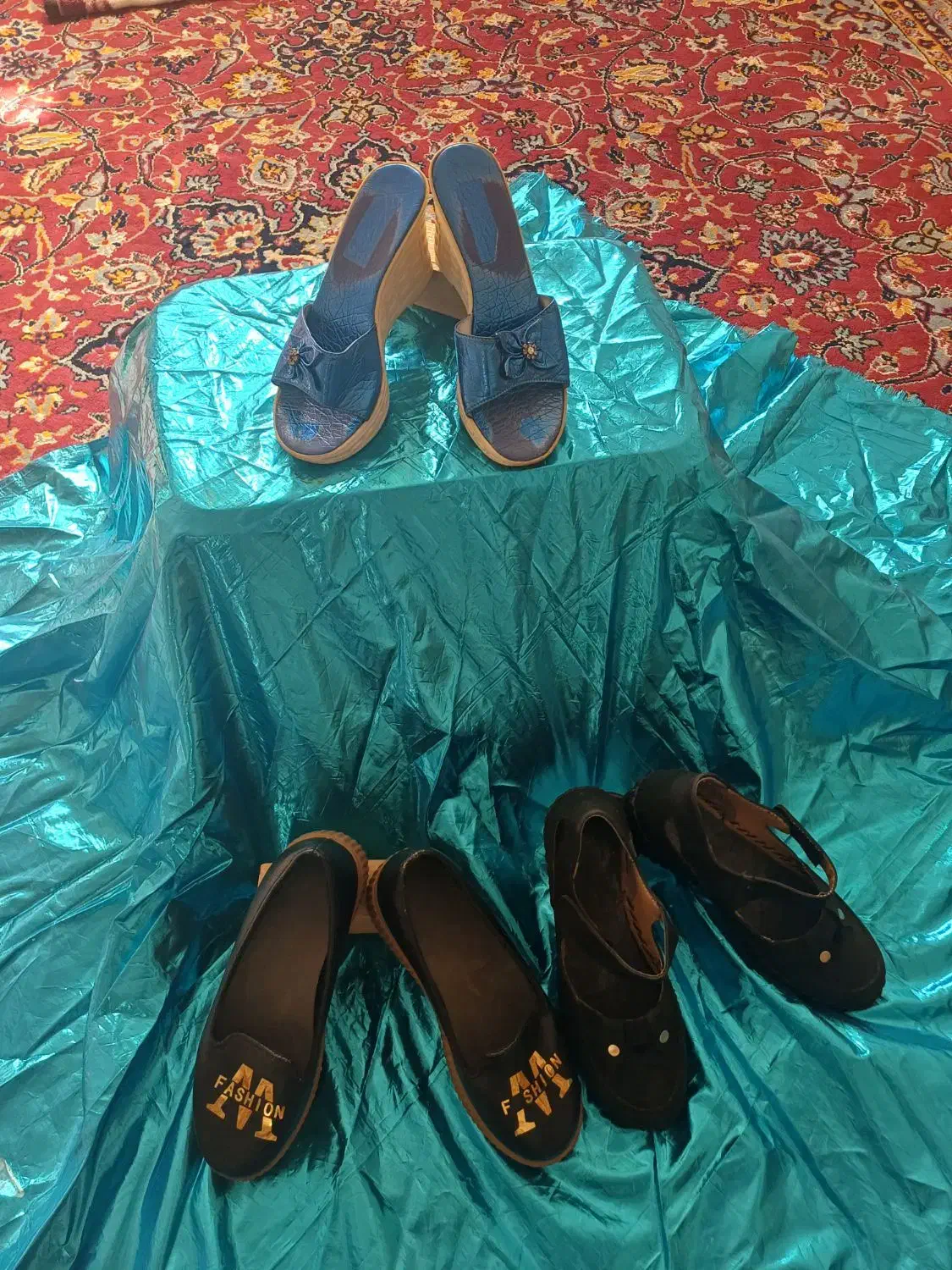 دوجفت کفش عروسکی دیک جفت صندل مجلسی|کیف، کفش، کمربند|یاسوج, |دیوار