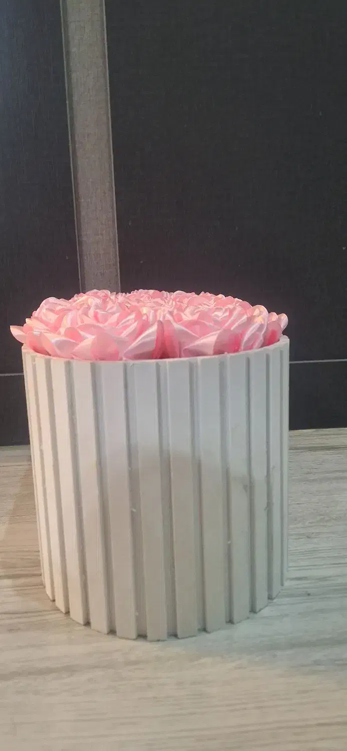 گل روبانی صورتی نو ۱۷ شاخه با باکس|گل مصنوعی|فولادشهر, C1|دیوار