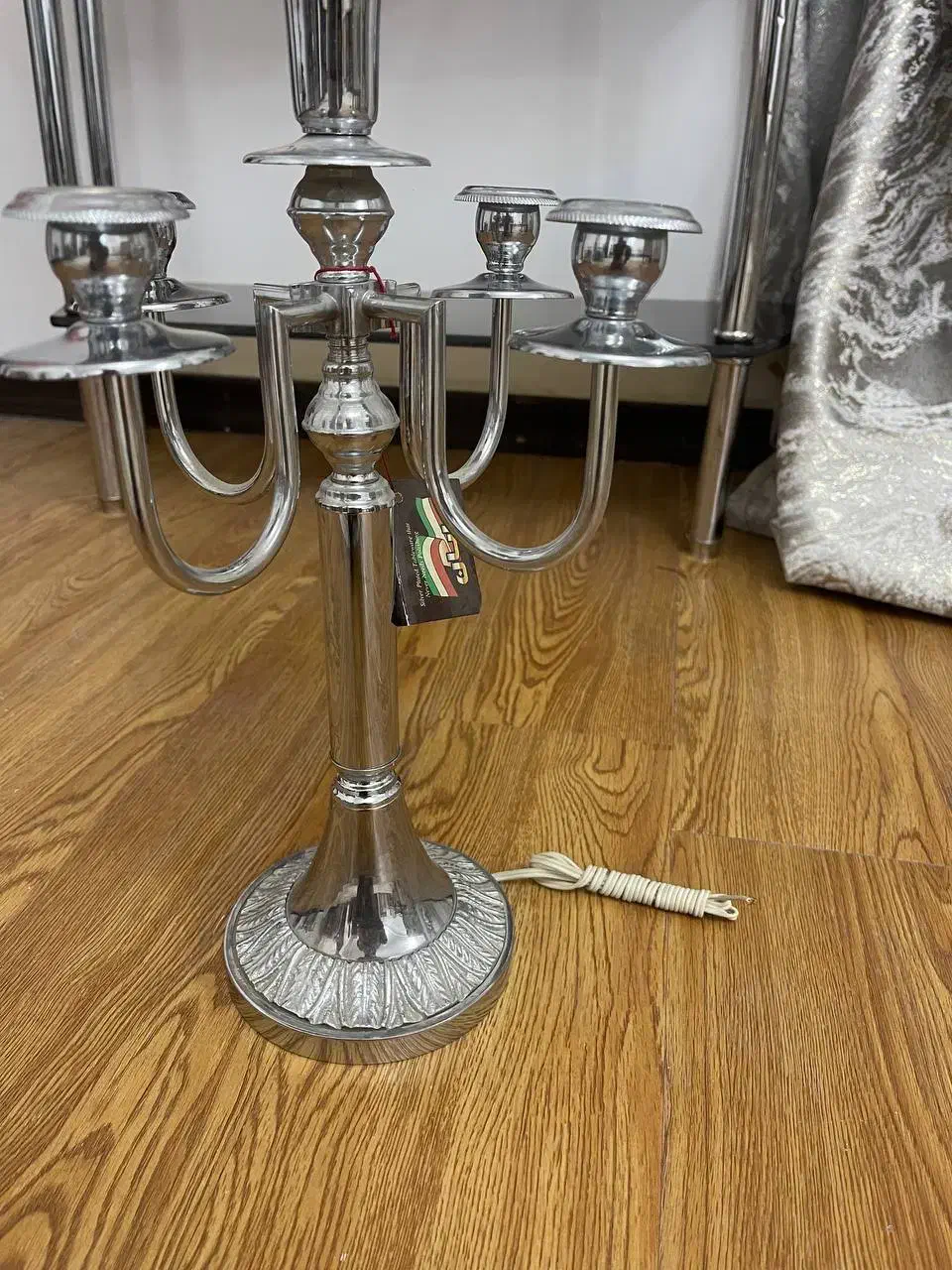 آینه شمعدان نقره ای برنز|بوفه، ویترین، کنسول|مشهد, سرافرازان|دیوار