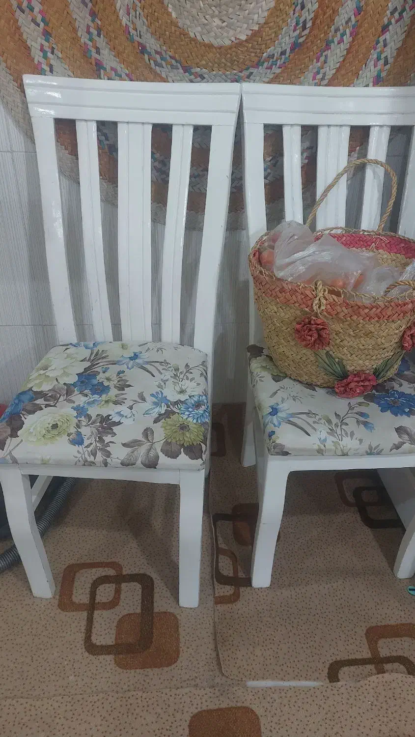 ۳ عدد صندلی چوبی|صندلی و نیمکت|جم, |دیوار