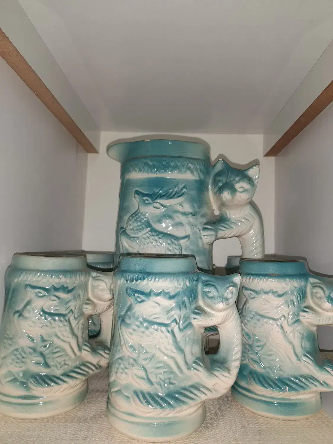 پارچ و ۶ عدد لیوان رنگ خاص|ظروف سرو و پذیرایی|لاهیجان, قیام|دیوار