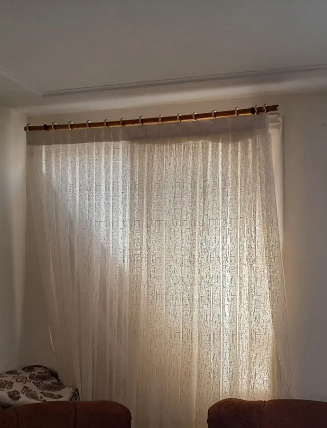 پرده دانتل نباتی رنگ|پرده، رانر، رومیزی|همدان, |دیوار