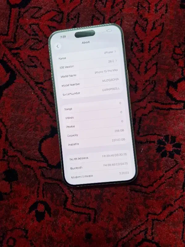 IPhone 15 pro max 256g ch|موبایل|کرج, کوی امامیه|دیوار