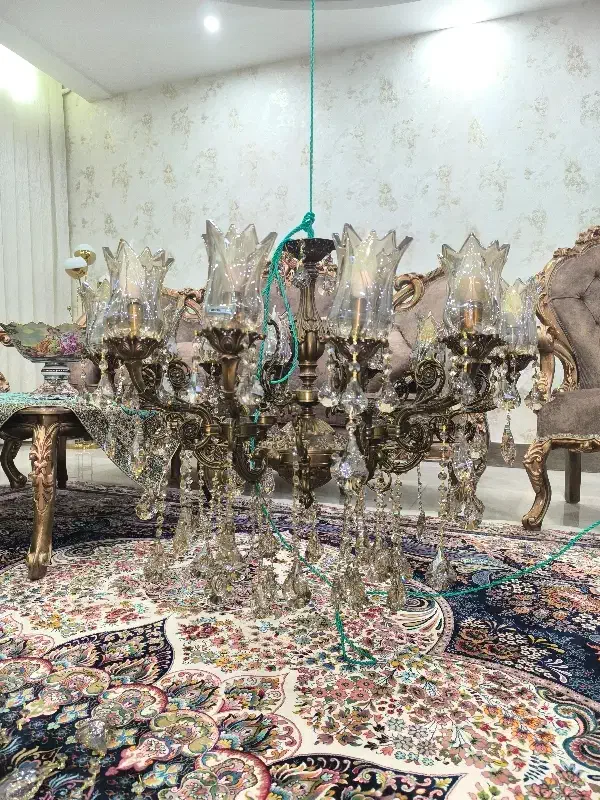 لوستر برنز 12 شعله|لوستر و چراغ آویز|کرمانشاه, |دیوار